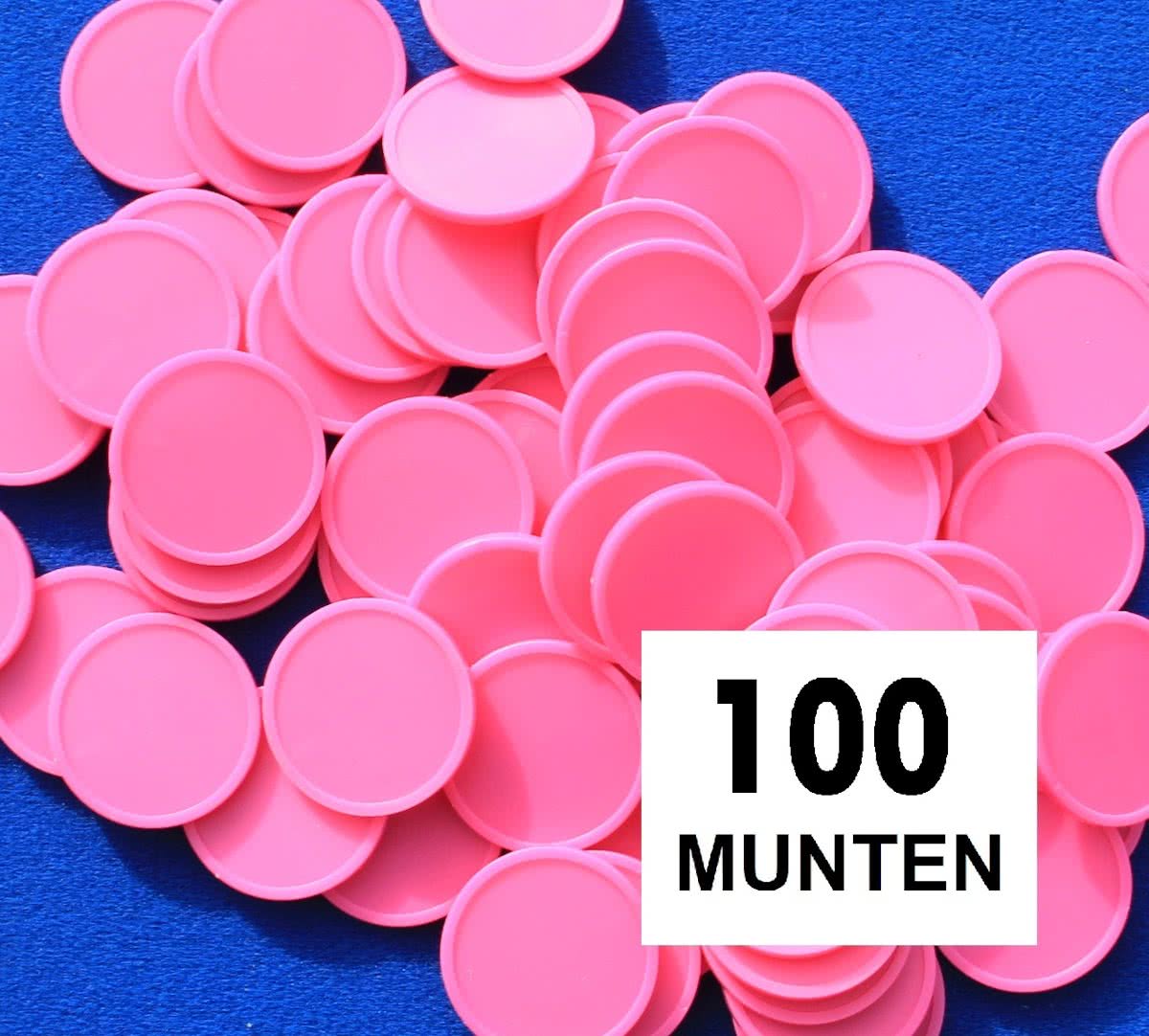 Kleinverpakking: Blanco consumptiemunten / drankmunten - roze - 100 stuks