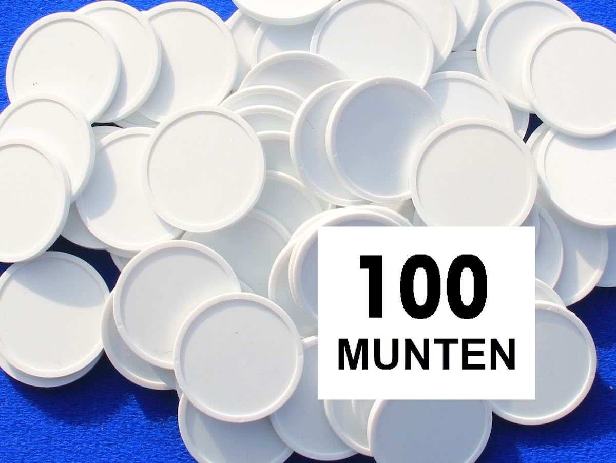 Kleinverpakking: Blanco consumptiemunten / drankmunten - wit - 100 stuks