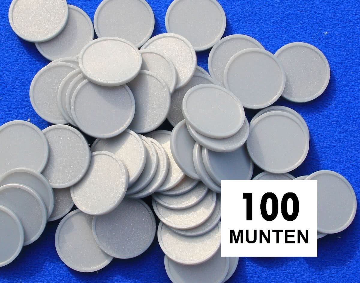 Kleinverpakking: Blanco consumptiemunten / drankmunten - zilver - 100 stuks