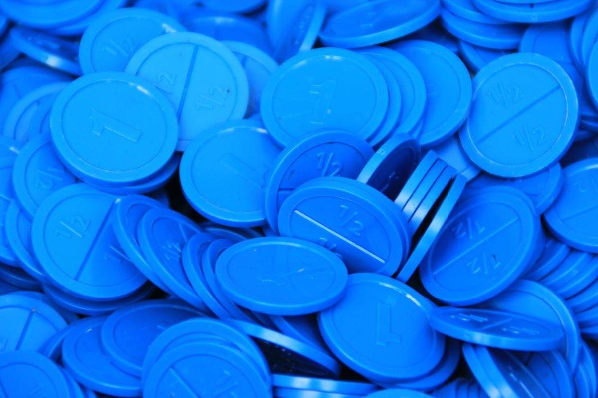 Neutrale Ø29mm ronde breekmunten - 1.000 stuks - Blauw