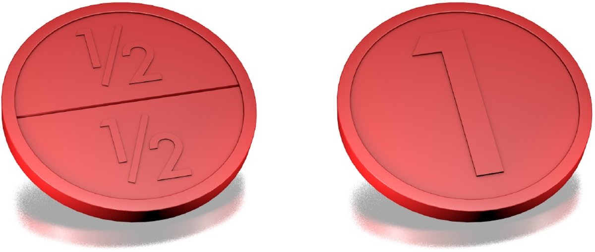 Neutrale Ø29mm ronde breekmunten - 1.000 stuks - Rood