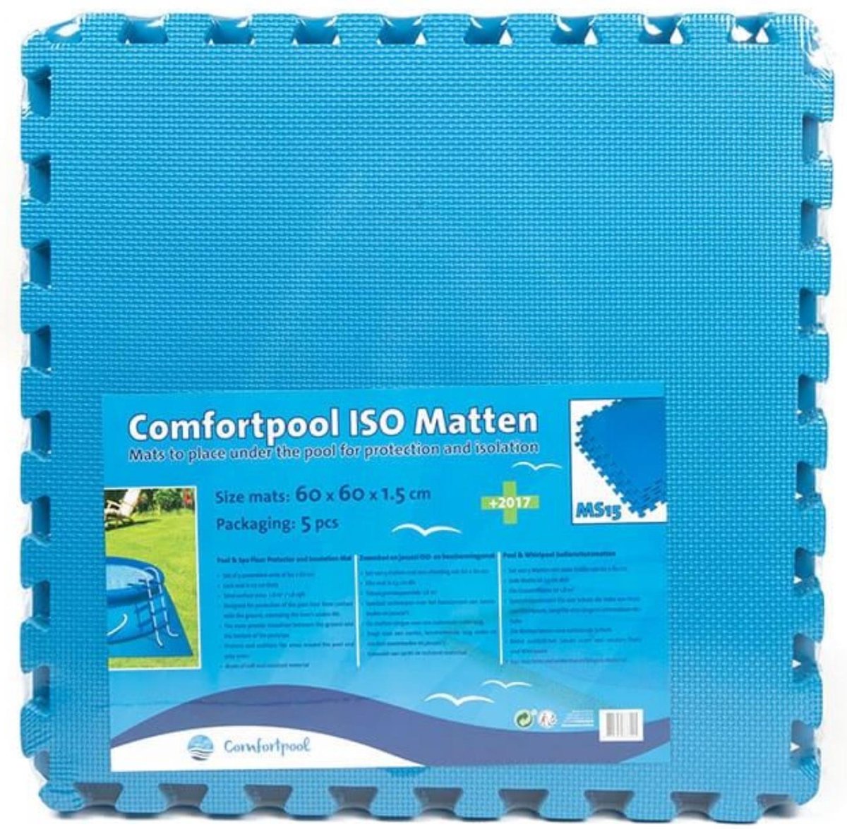 Comfortpool - zwembad tegels - blauw - 5 tegels - 60 x 60 cm - 1,8 m2 - zwembad ondertegels