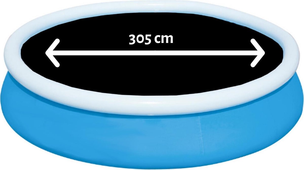   Pro - Solarzeil/Afdekzeil Rond Zwembad - Geschikt voor zwembaden van ø305 cm - Zwart