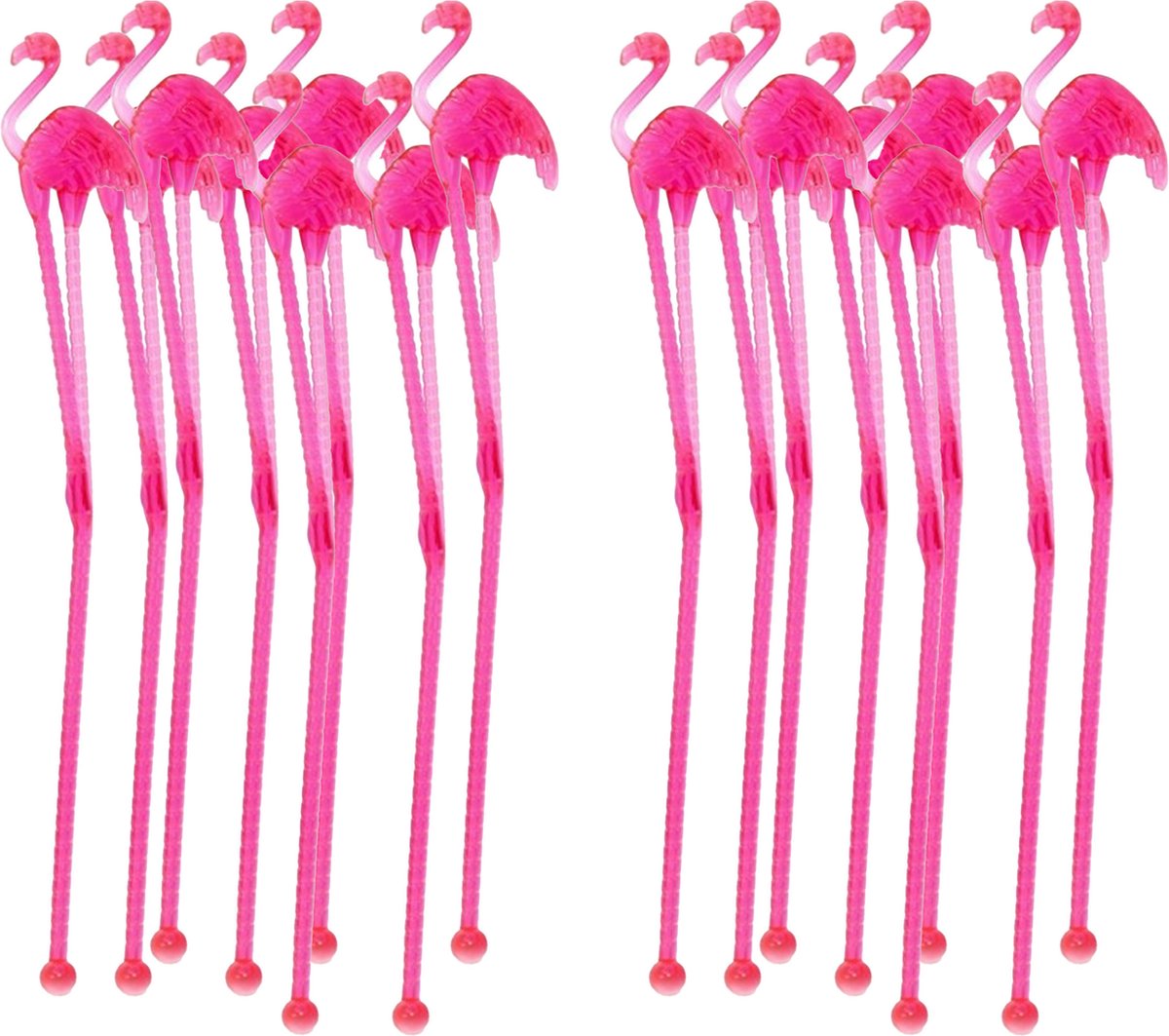 Concorde Roerstaafjes - 24x - met flamingo - 19 cm - herbruikbaar