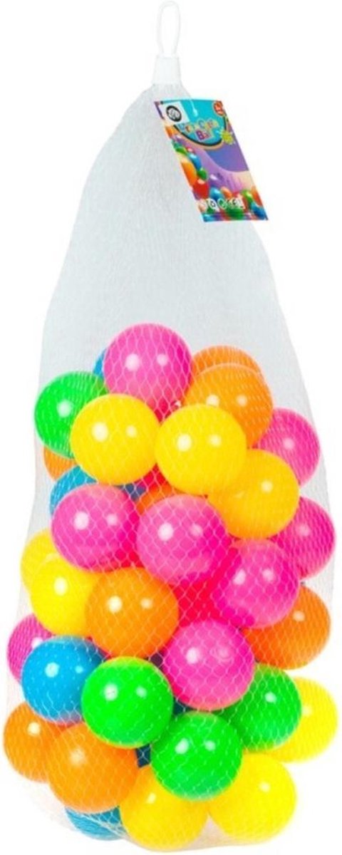 Kunststof ballenbak ballen 100x stuks 6 cm neon kleuren - Speelgoed ballenbakballen gekleurd