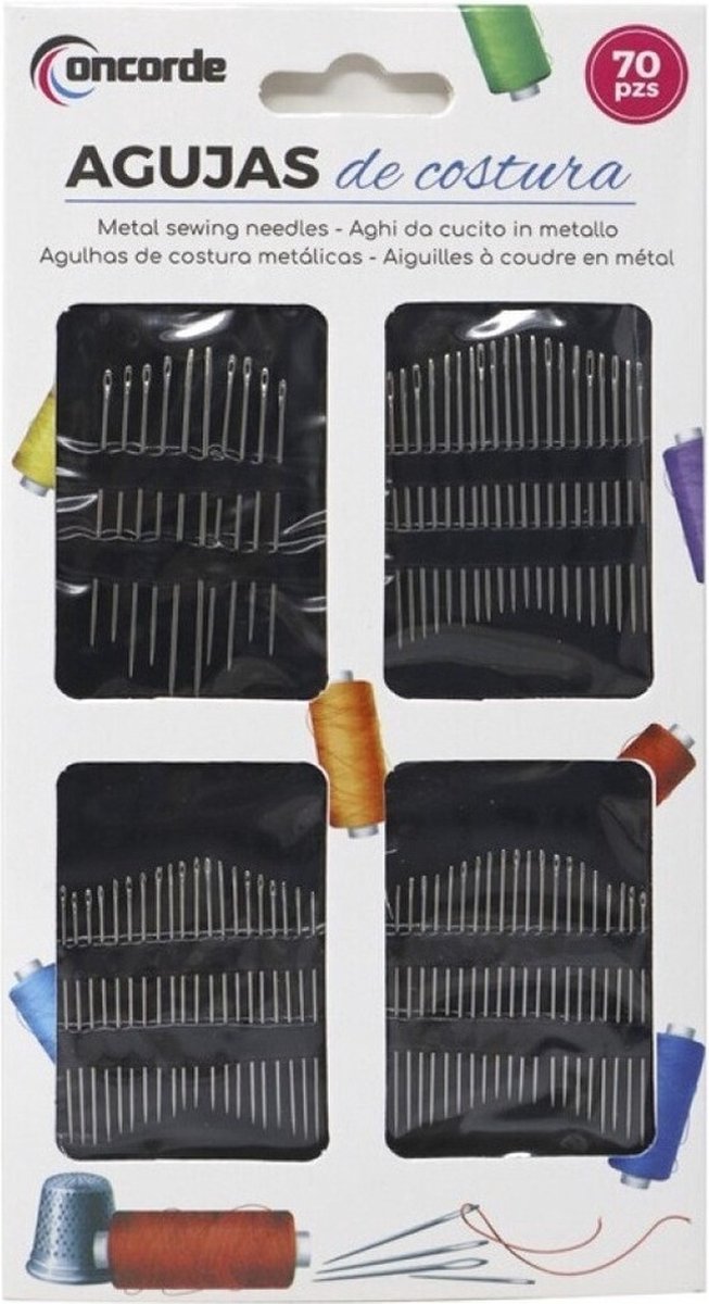 Concorde Stopnaalden/borduurnaalden - 70x stuks - diverse maten - Naaigerei - huishouden