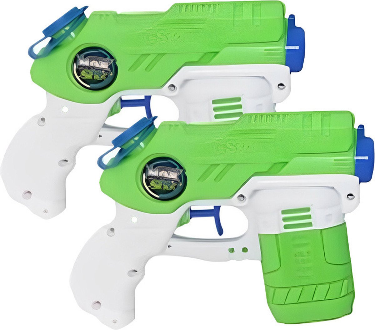 Waterpistooltje/waterpistool - 10x - groen/wit - 18 cm - speelgoed