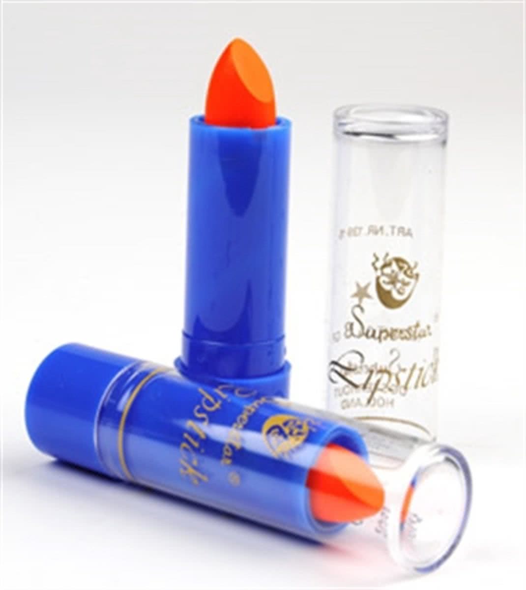 Lippenstift fluor oranje. Intensief dekkende felle kleuren. Gemaakt van de modernste fijne grondstoffen. Blijft goed zitten. In luxe garnituur met doorzichtige bovenhuls.