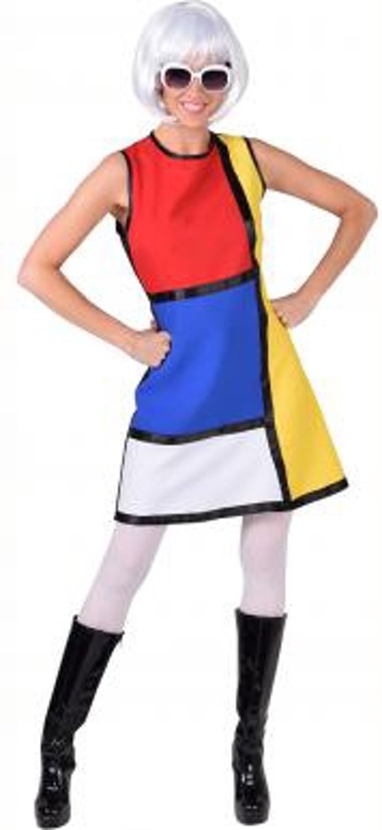 Mondriaan Modern Art jurkje maat 38/40 - Jaren 60 verkleedkleding dames