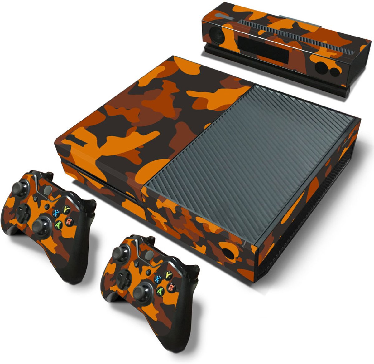 Army Camo / Oranje Zwart - Xbox One Console Skins Stickers