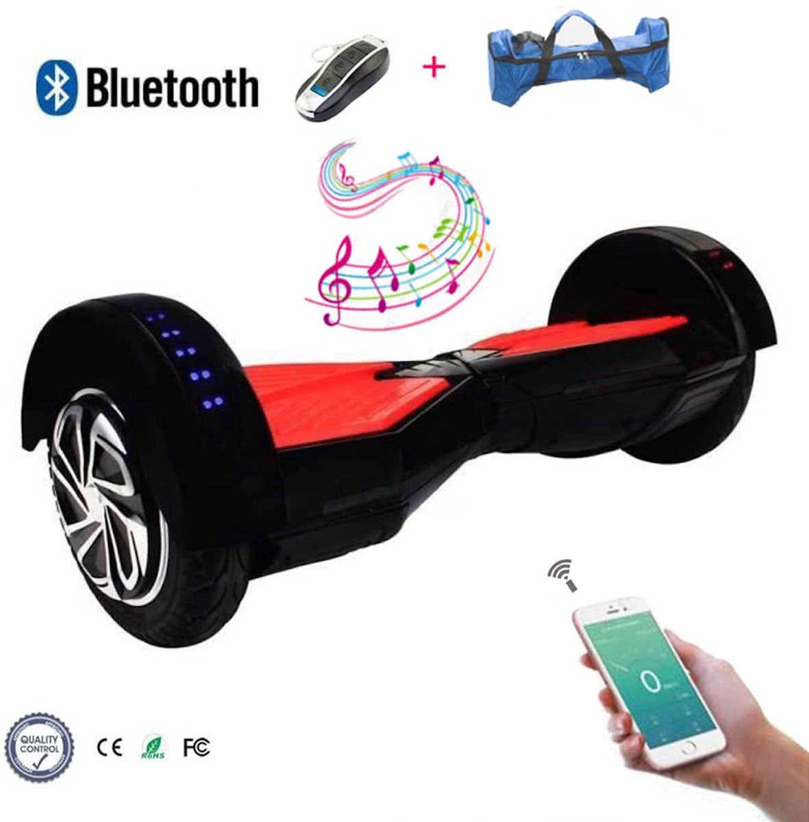 COOL & FUN Hoverboard Bluetooth, Elektrische Scooter Zelfbalansering, Gyropod Connected 8 inch Wit Blauw