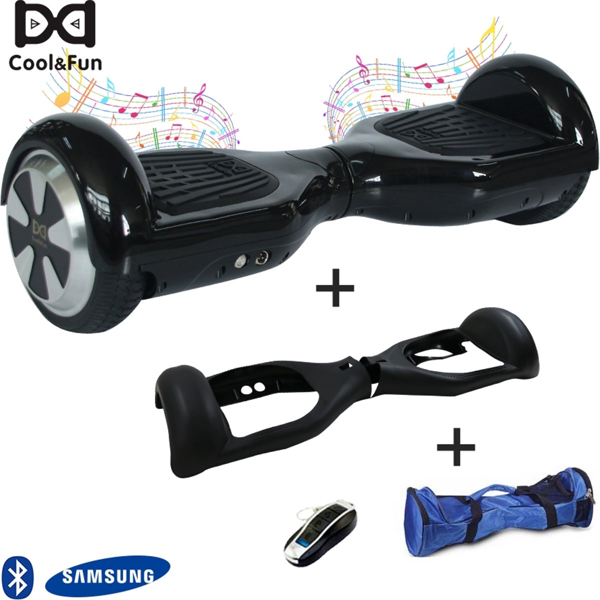 Hoverboard Batterij Samsung Bleutooth 6.5 Inch Zwart + Zwart beschermhoes + draagtas