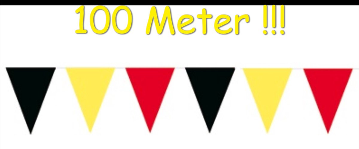 Vlaggenlijn België - 100 Meter - Zwart / Geel / Rood