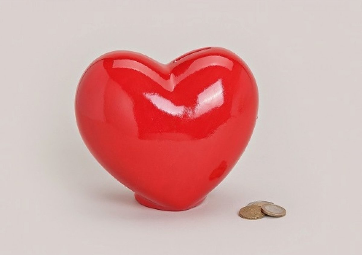 Valentijn spaarpot rood hart Money Box