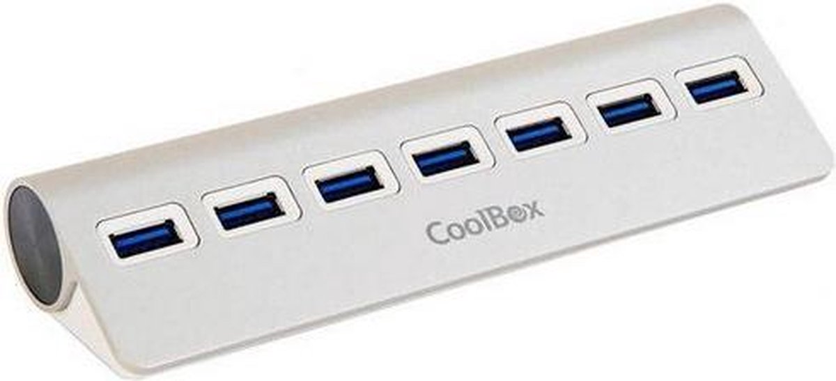 Hub USB CoolBox COO-HU7ALU3 Aluminium (7 poorten)