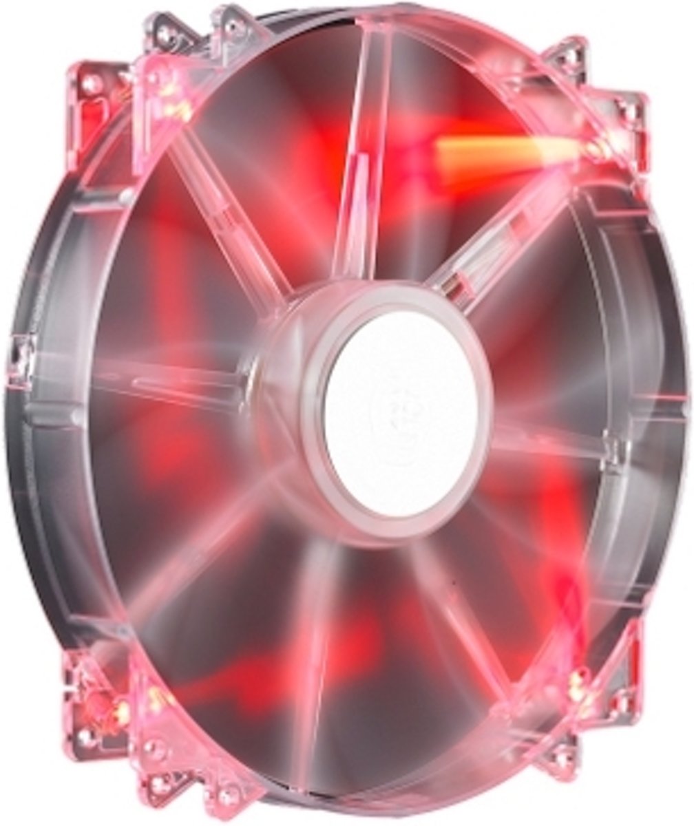 200x30mm,Sleeve,700rpm,Transprent RED LED Silent Fan