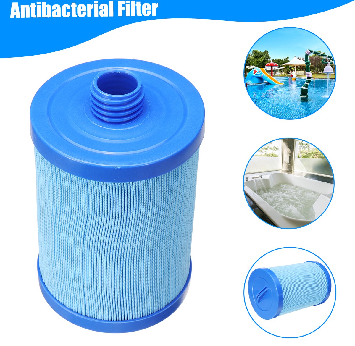 Coolike 150mm Filtercartridge - Zwembad Antibacteriële Filter - Zwembad SPA Filterpatroon - Water Schoonmaker - Zwembad Accessoires