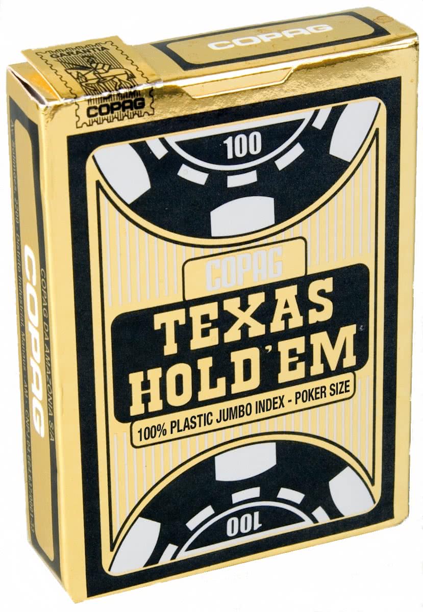 Copag - Plastic Pokerkaarten - Texas Holdem Gold - Jumbo Index - Black