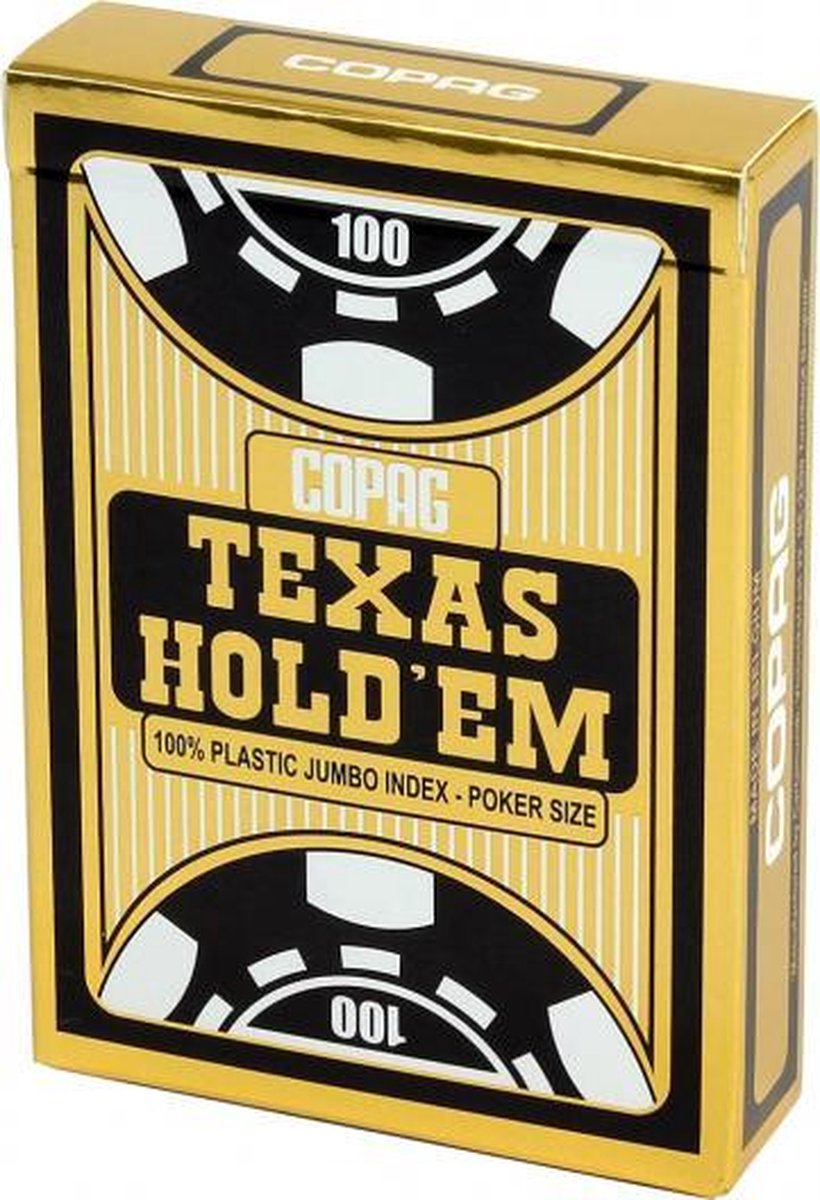 speelkaarten Texas HoldEm 6,3 x 8,8 cm PVC 55 stuks