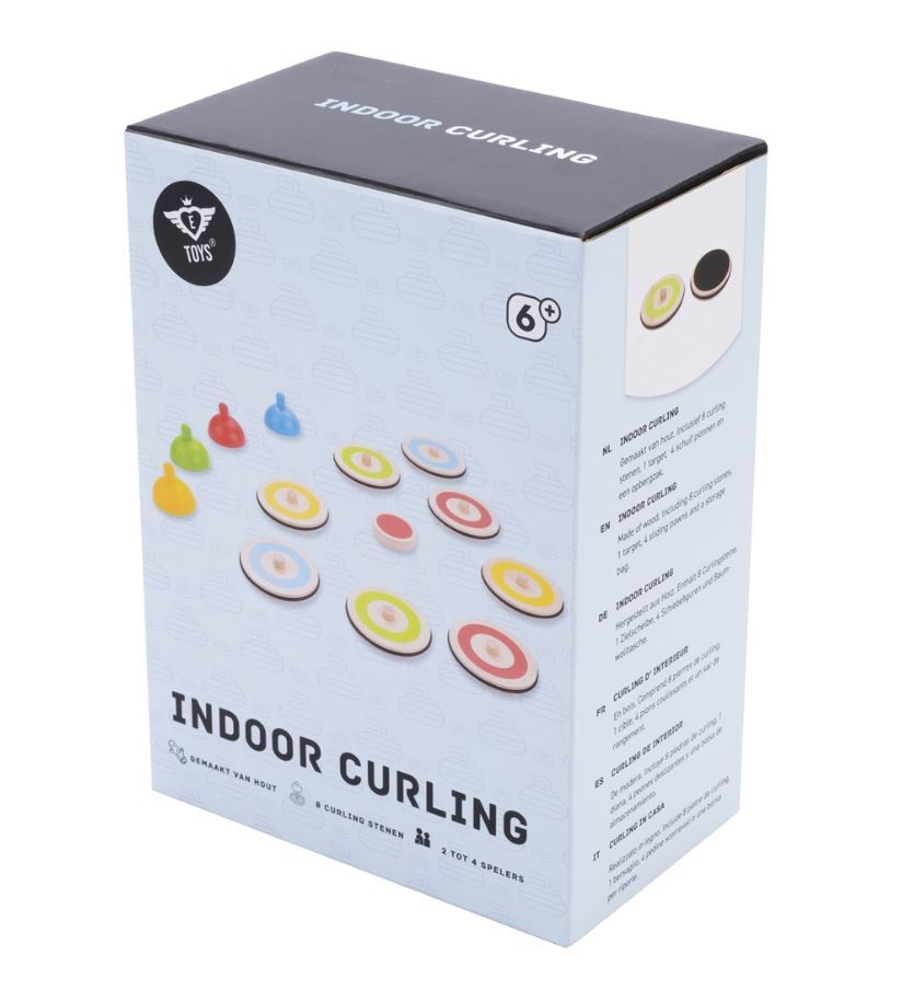 Indoor curling spel gemaakt van hout