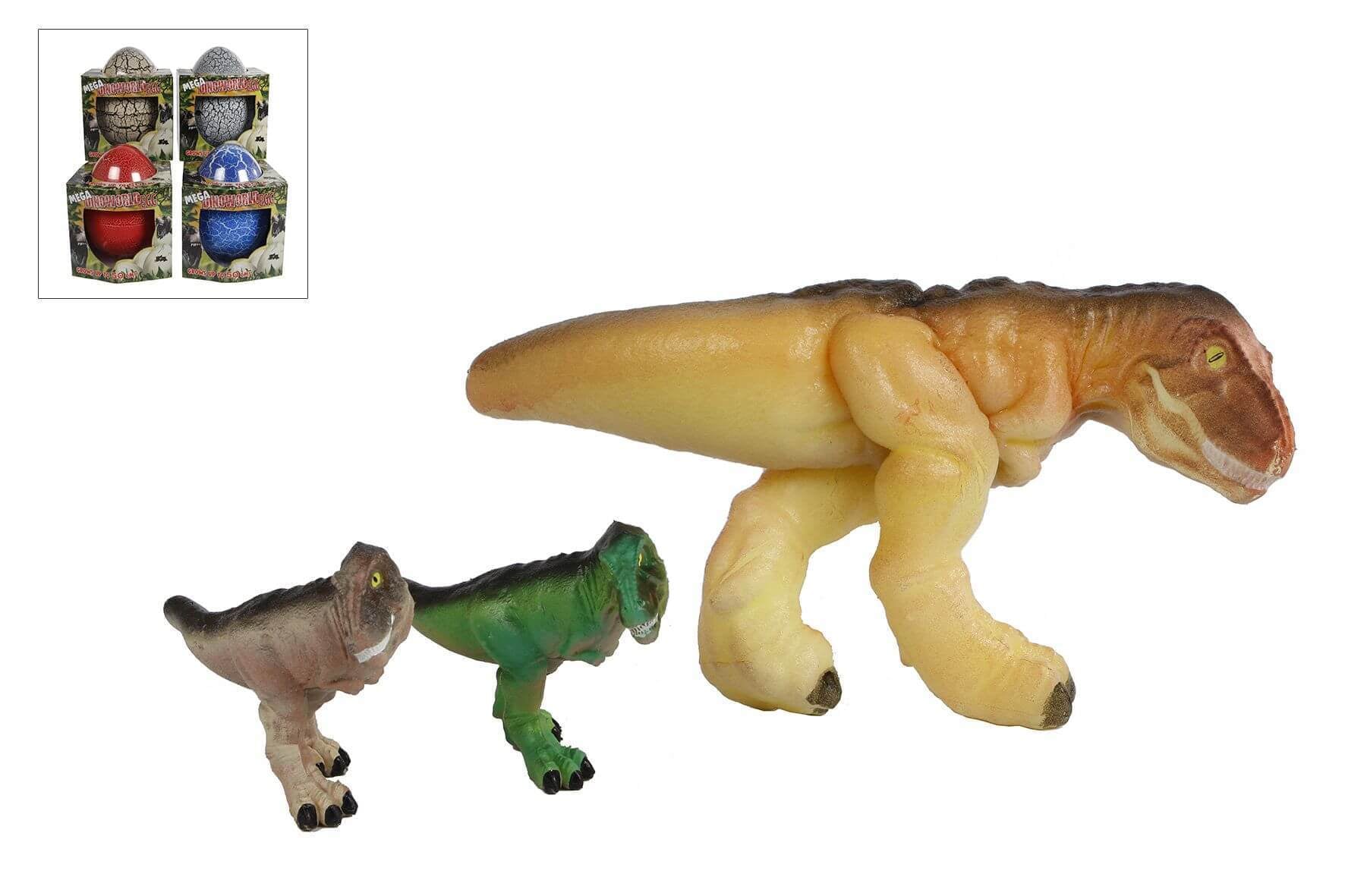 Mega ei 20 cm met groeiende dinosaurus 4ass.