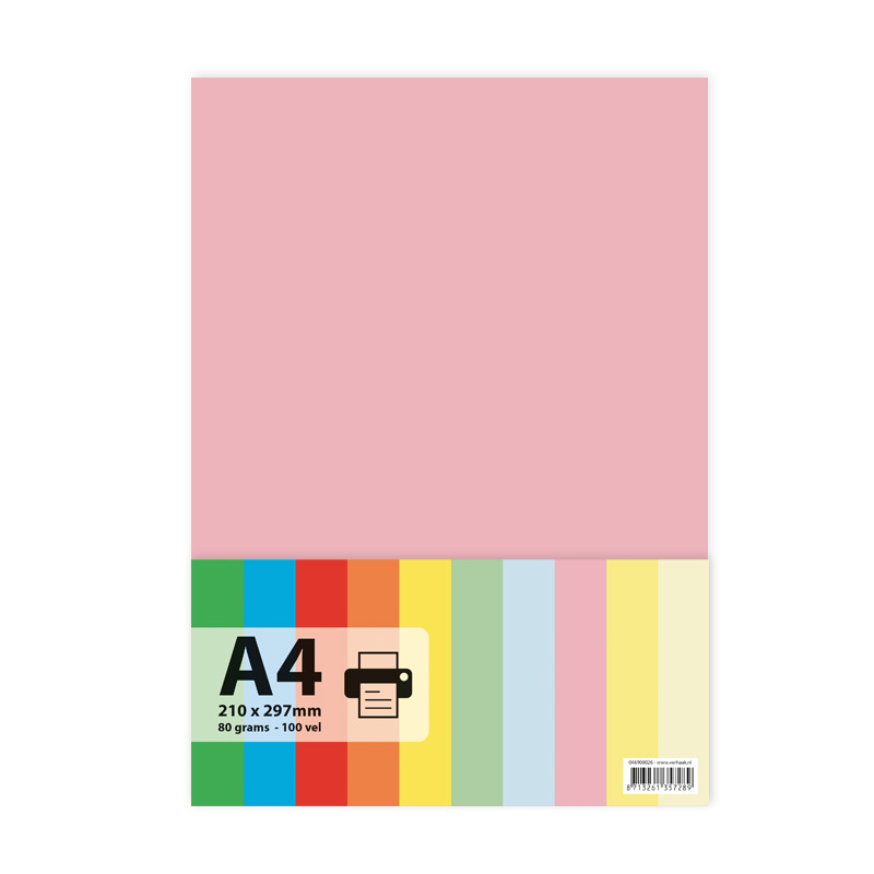 Papier A4 roze 100 vel 80 grams