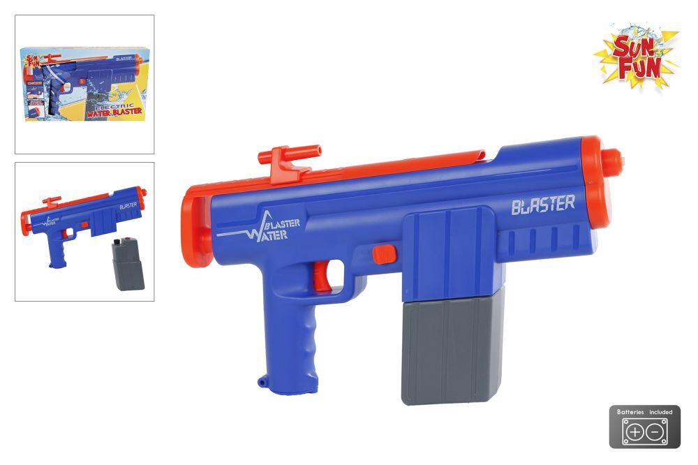 Sun Fun waterpistool elektrisch 34,5cm blauw/oranje