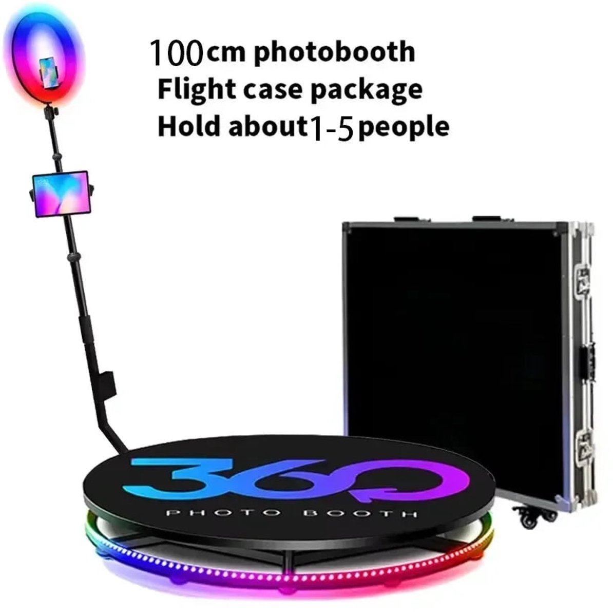 Fotohokje – Photobooth – Foto Prop Set – Foto Accessoire – Photo Booth – 360° Draaibaar – Aluminium & Roestvrij Staal