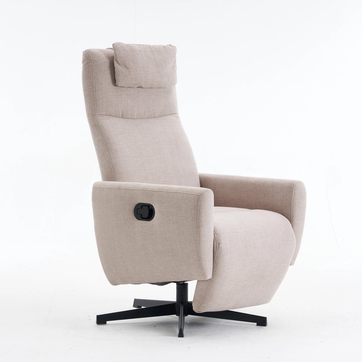 Relaxfauteuil – Relaxstoel – Comfortstoel – Draaifauteuil – Verstelbare Rugleuning – Chenillestof – Ergonomisch Ontwerp