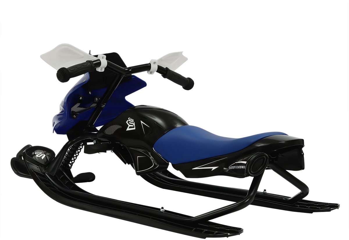   – Sneeuwslee – Skibob – Bobslee – Kinderslee – Stevig IJzeren Frame – Verstelbare Zitting met Remmen – 124 cm – Blauw