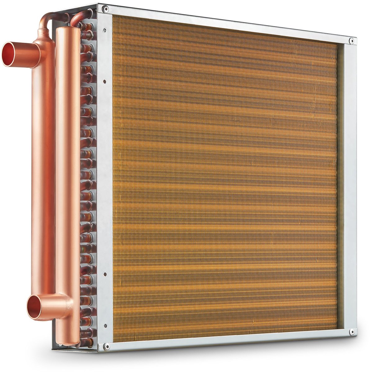 Warmtewisselaar – Warmteoverdrager – Warmtewisselaar Voor Zwembad – Koelwisselaar – Thermische Wisselaar – 16” x 16” Grootte – 3 Rijen 3/8” Koperen Buizen