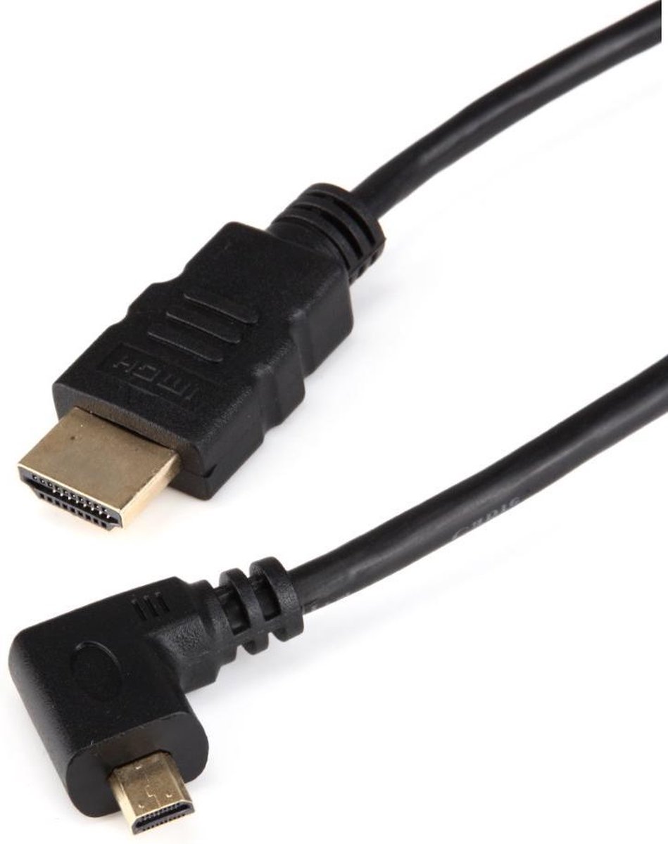 Coretek Micro HDMI - HDMI kabel - 90° haaks naar rechts - versie 1.4 (4K 30Hz) - 1,5 meter