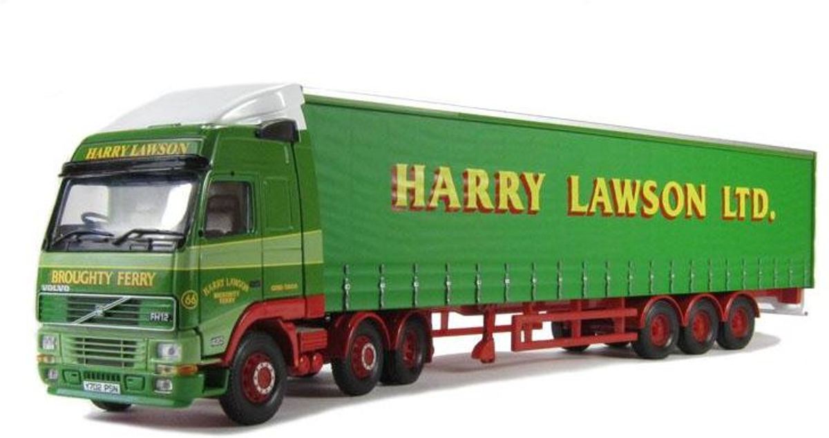 Volvo FH12 Globetrotter Curtainside Harry Lawson LTD  1:50 Corgi  Groen / Rood CC12418