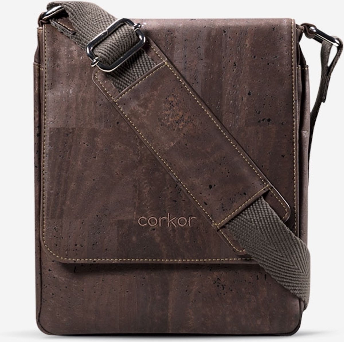 Corkor CK264CC Messenger Bag Medium Dark Brown