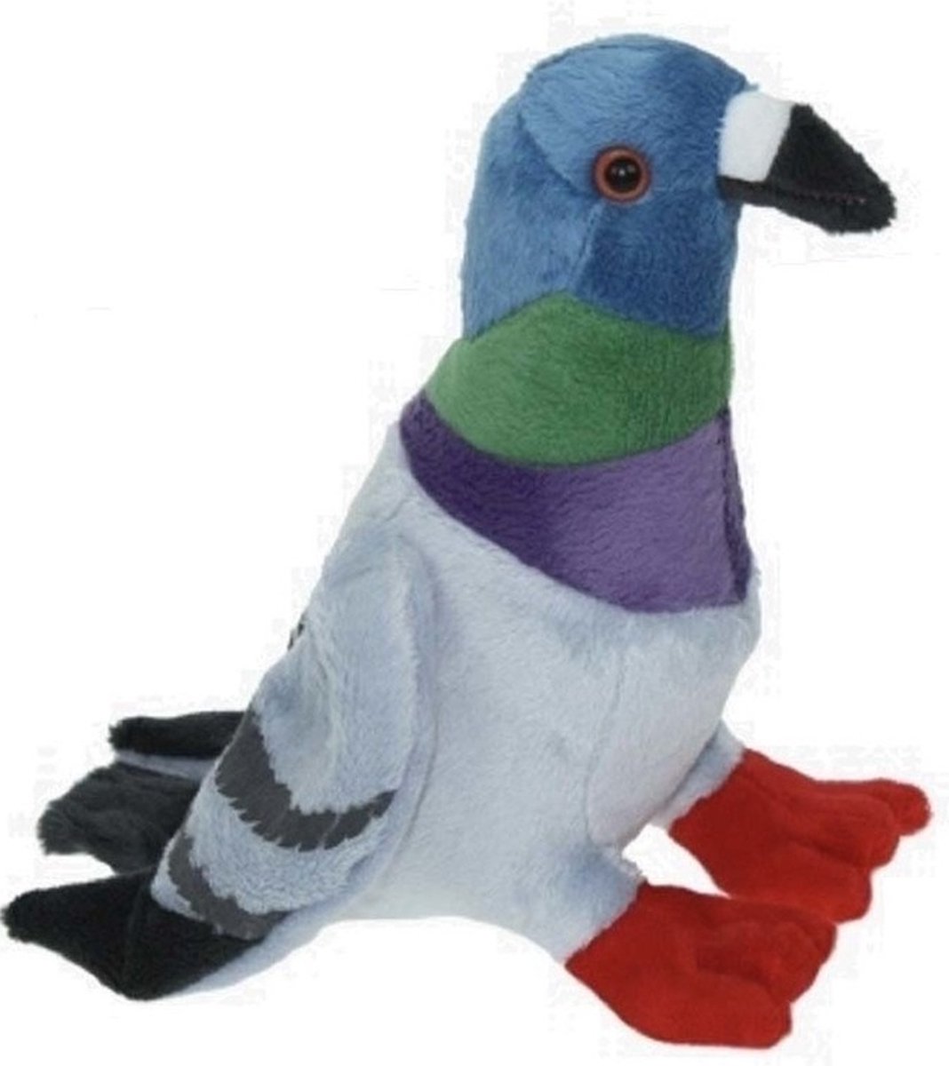 Pluche gekleurde duif vogel knuffel 19 cm - Duiven knuffeldieren - Speelgoed voor kind