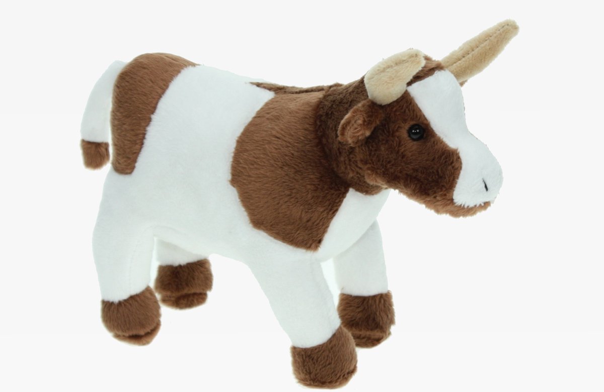 Pluche knuffel boerderijdieren set Koe en Paard van 23 cm - Zachte kinder knuffels