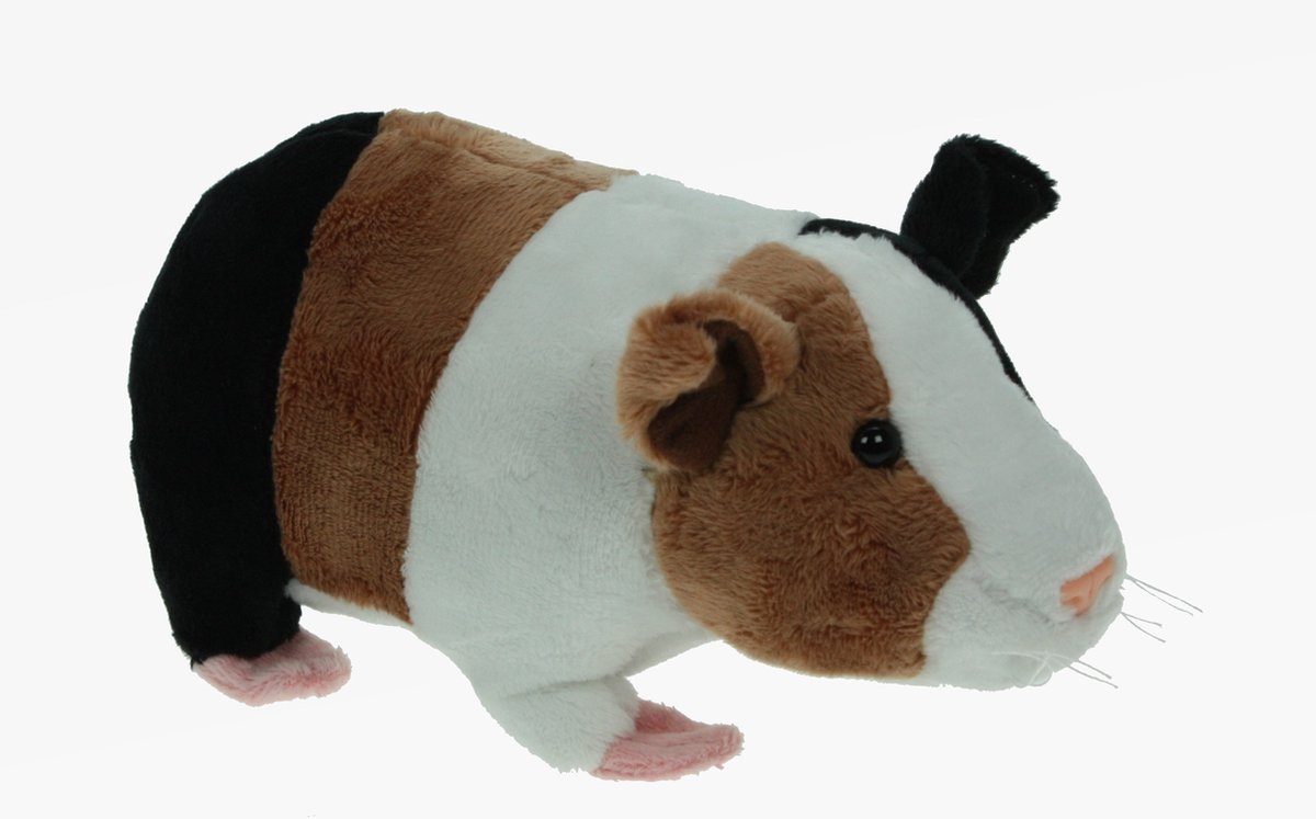 Pluche knuffel dieren Cavia bruin/wit van 20 cm - Speelgoed huisdieren knuffels - Cadeau voor jongens/meisjes