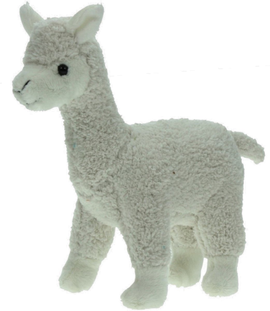 Pluche knuffel dieren witte Alpaca van 20 cm - Speelgoed knuffels - Cadeau voor jongens/meisjes