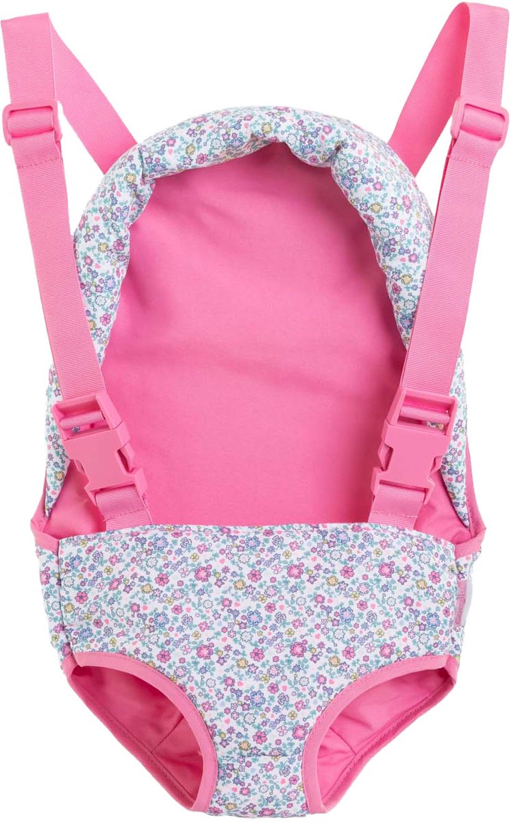   Babypop draagdoek bloemen roze - poppenaccessoire 36-42cm.