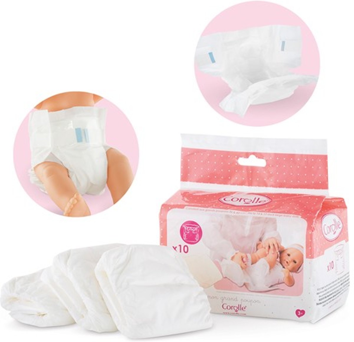 Corolle accessoire voor 36cm en 42cm pop - Diapers Pack (X10)