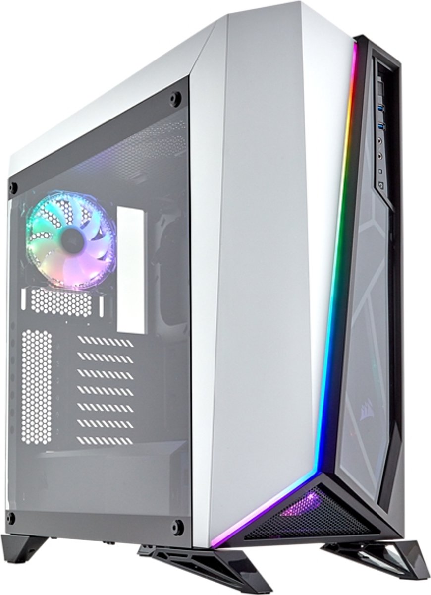 Carbide Series SPEC-OMEGA RGB Mid-TowerTempered Glass Gaming Case White and Black