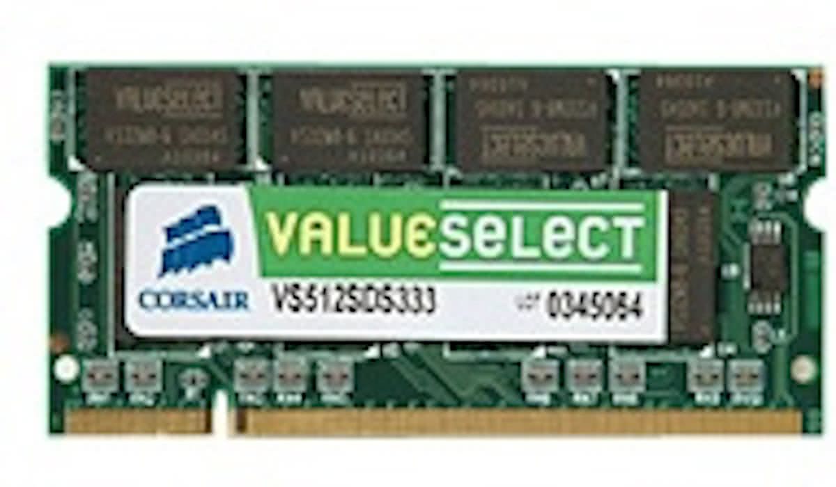 Corsair 512MB DDR SDRAM SO-DIMMs 0.5GB DDR 333MHz geheugenmodule