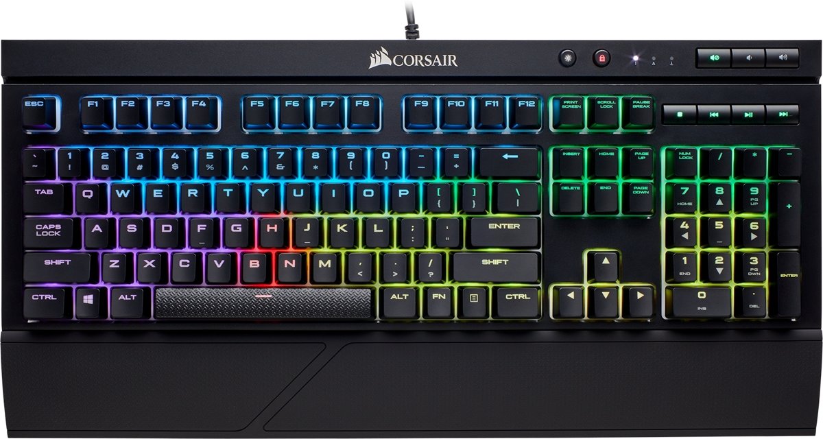 Corsair Gaming - K68 RGB Mechanical Gaming Keyboard - Backlit RGB LED - Cherry MX Red - Swiss Layout