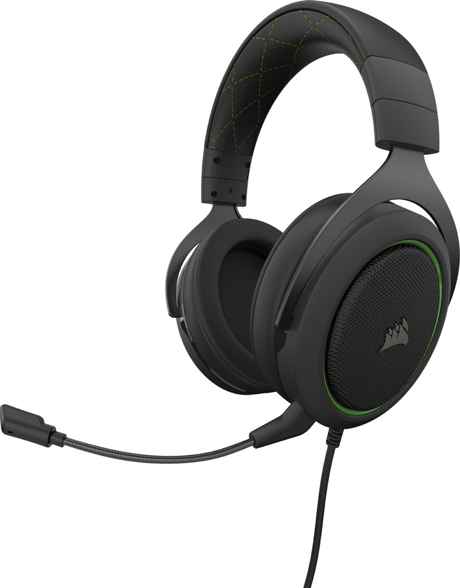 Corsair HS50 Pro Stereo Gaming Headset - Zwart/Groen - PS4 + Xbox One + PC + Nintendo Switch