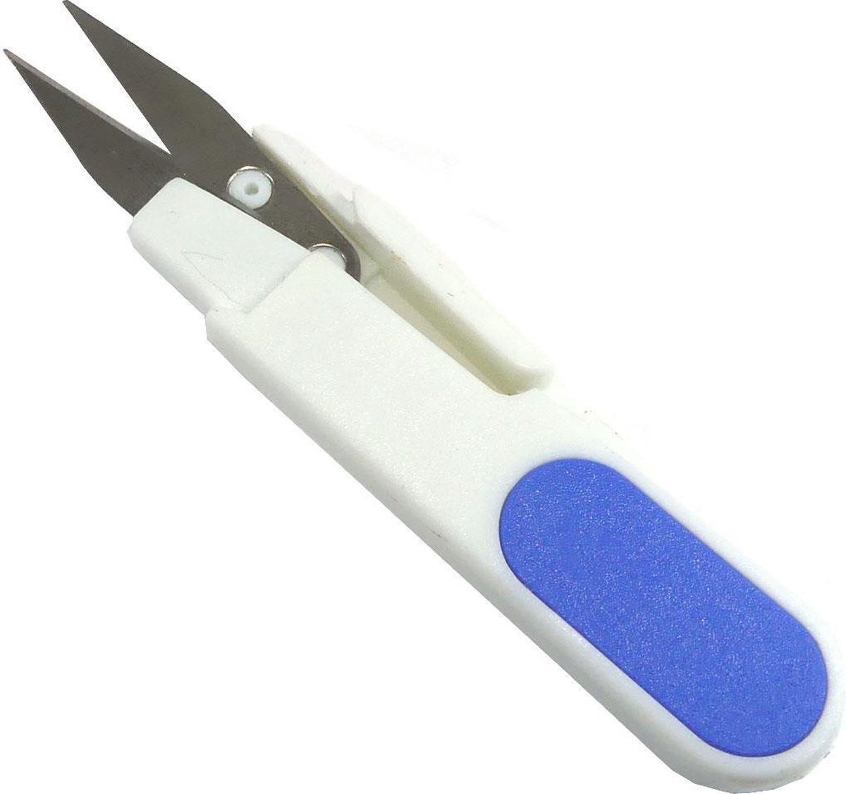 Draadknipper Cose - stofschaartje - draadschaar met beschermkap - wit/blauw - scherp kwaliteit schaartje in blister - 11 cm