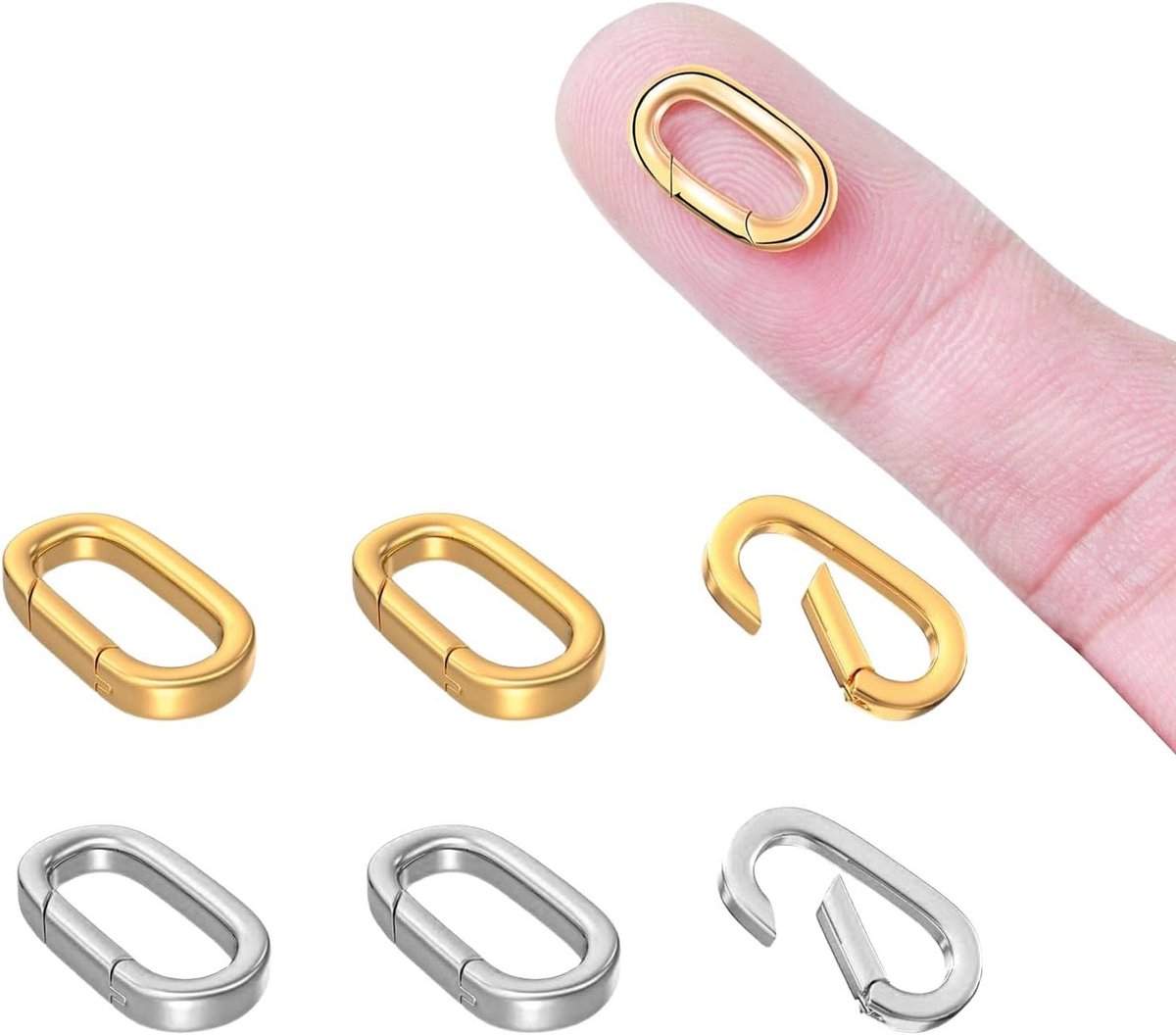 Cosensi - Gouden karabijnsluiting voor sieraden - Set van 6 stuks