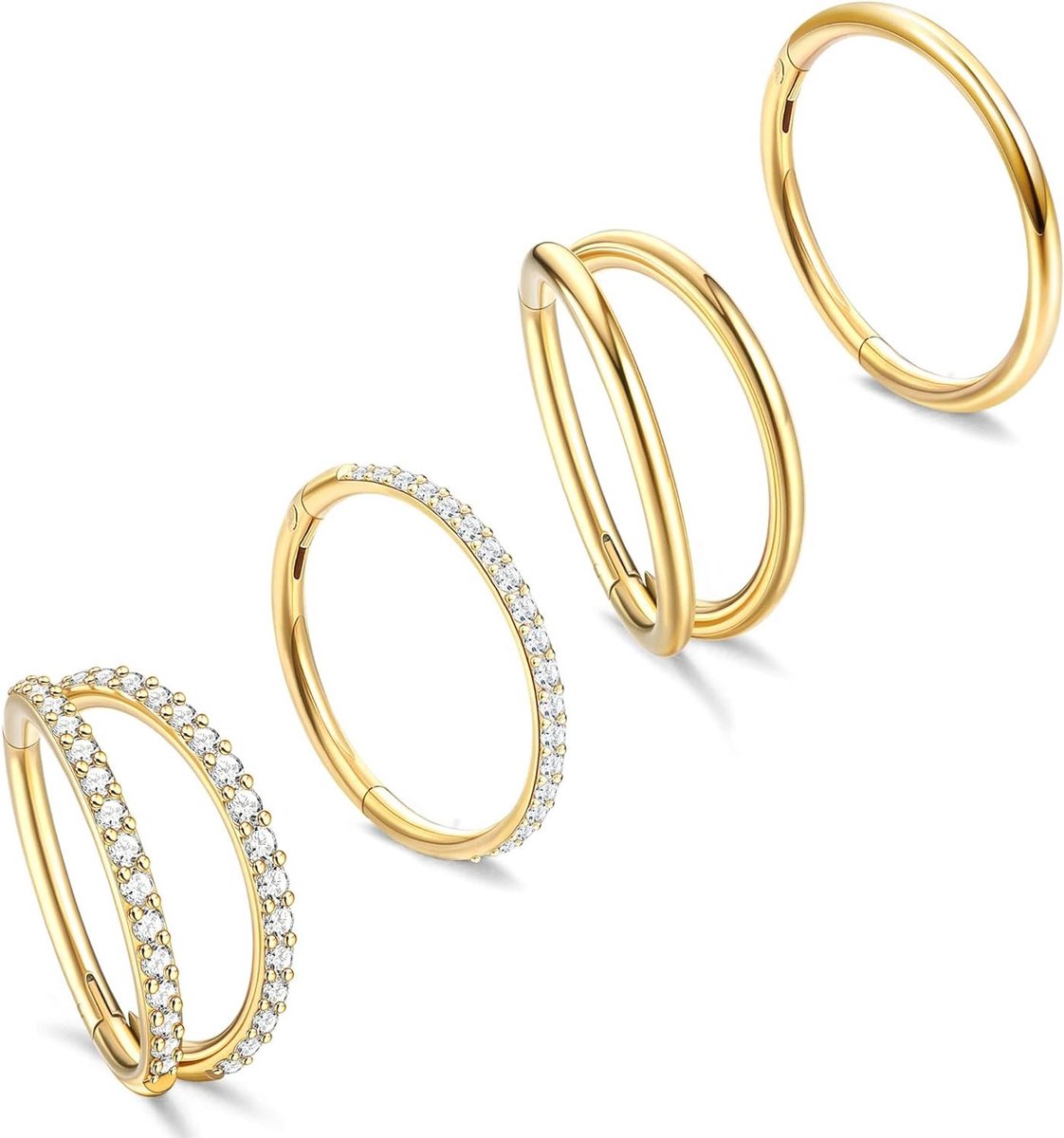 Cosensi - Neusringen Roestvrij Staal Goud Zilverkleurig 18G - Helix, Daith, Septum, Conch, Rook