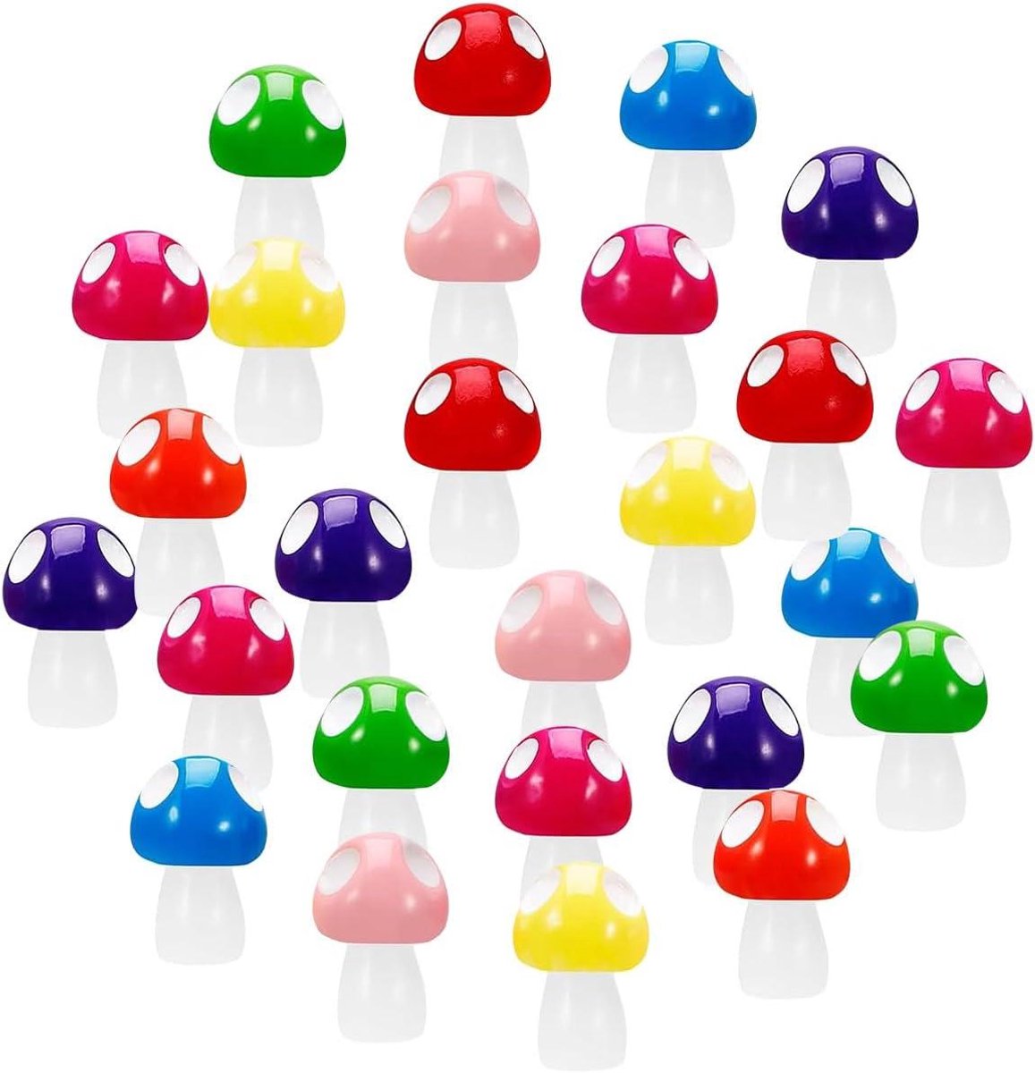   - Set van 40 mini-harspaddenstoelen in 8 kleuren voor poppenhuis decoratie en aquariumlandschap