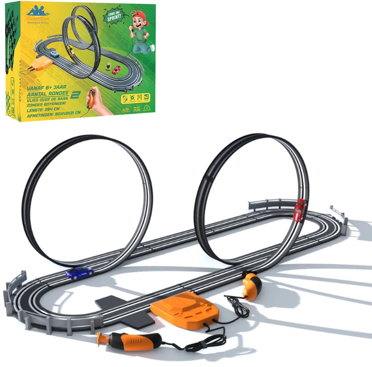   Elektrische   - Auto Speelgoed - voor Kinderen - Kinderspeelgoed - Autobaan Speelgoed - 3.9M Lang - Sinterklaas Cadeautjes - Looping