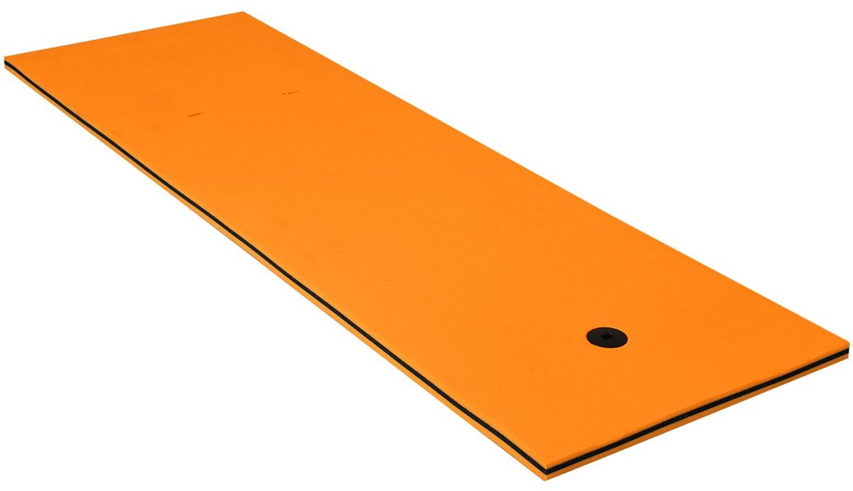 COSTWAY Zwemmat 210 x 66 cm, drijvende watermat tot 60 kg belastbaar, drijvende mat van scheurbestendig XPE-schuim, waterligstoel, waterhangmat voor kinderen en volwassenen (oranje)